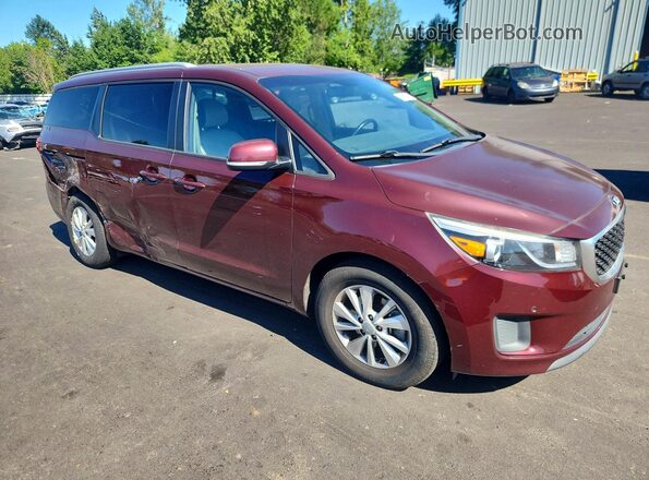 KNDMB5C13H6251309 2017 KIA SEDONA Бордовый Передняя правая четверть