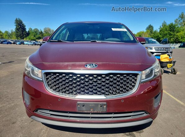 KNDMB5C13H6251309 2017 KIA SEDONA Бордовый Вид спереди