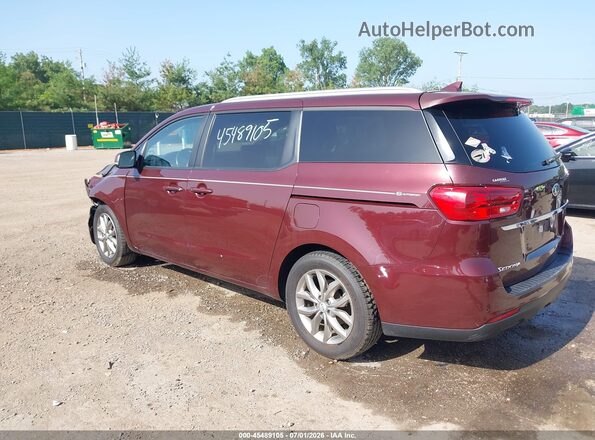 KNDMB5C13K6541816 2019 KIA SEDONA Maroon Հետևի ձախ