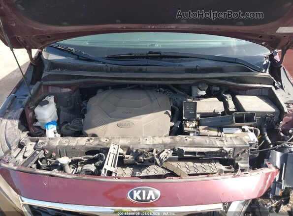 KNDMB5C13K6541816 2019 KIA SEDONA Maroon Շարժիչի բաժամունքի տեսք
