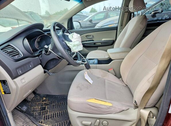 KNDMB5C14G6197632 2016 KIA SEDONA Burgundy წინა სალონის ხედი