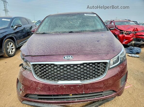 KNDMB5C14G6197632 2016 KIA SEDONA Burgundy წინა ხედი