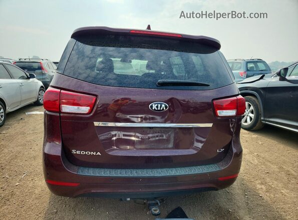 KNDMB5C14G6197632 2016 KIA SEDONA Burgundy უკანა ხედი