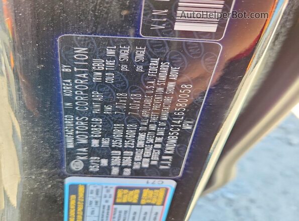 KNDMB5C14L6580058 2020 KIA SEDONA Black Engine compartment view