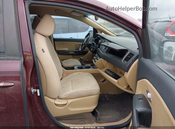 KNDMB5C15G6085843 2016 KIA SEDONA Red Սալոնի դիմացի տեսք