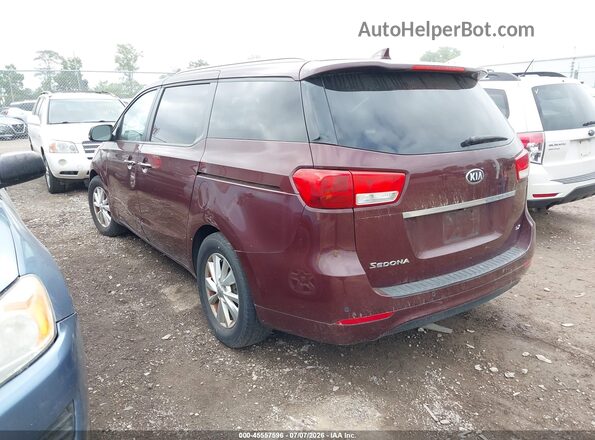 KNDMB5C15G6085843 2016 KIA SEDONA Red Հետևի ձախ