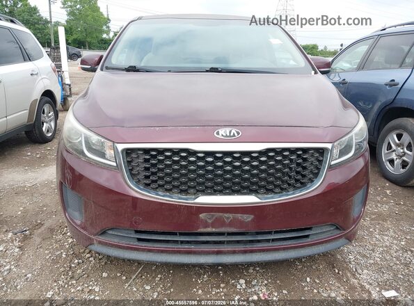 KNDMB5C15G6085843 2016 KIA SEDONA Red Դիմացի տեսք