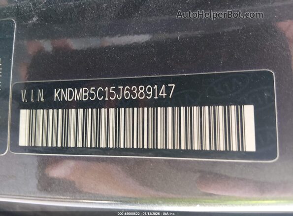 KNDMB5C15J6389147 2018 KIA SEDONA Gray Вид підкапотного простору