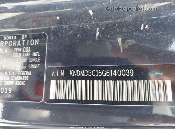 KNDMB5C16G6140039 2016 KIA SEDONA Gray ძრავის განყოფილების ხედი