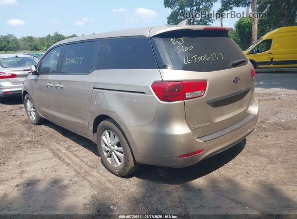 KNDMB5C16H6219289 2017 KIA SEDONA Tan Հետևի ձախ