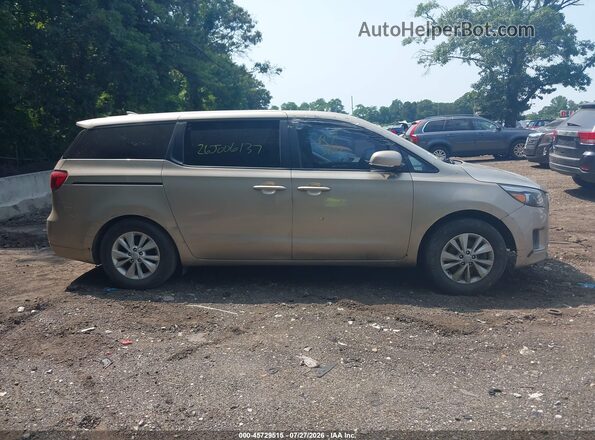 KNDMB5C16H6219289 2017 KIA SEDONA Tan Սարքավորումների վահանակի տեսք