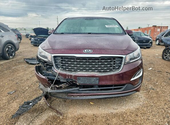 KNDMB5C16K6541308 2019 KIA SEDONA Burgundy Դիմացի տեսք