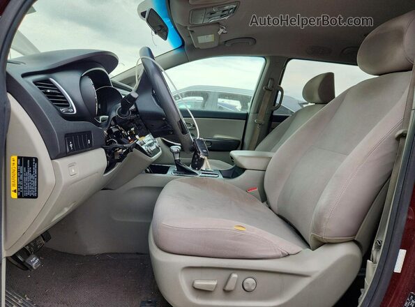 KNDMB5C16K6541308 2019 KIA SEDONA Burgundy Սալոնի դիմացի տեսք