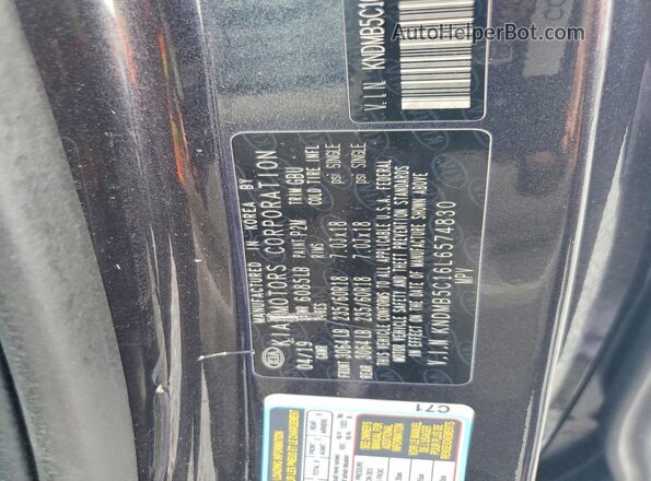 KNDMB5C16L6574830 2020 KIA SEDONA Black VIN კოდის სტიკერის ხედი