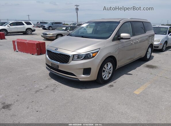 KNDMB5C17G6185863 2016 KIA SEDONA Beige Vista tres cuartos delantera izquierda