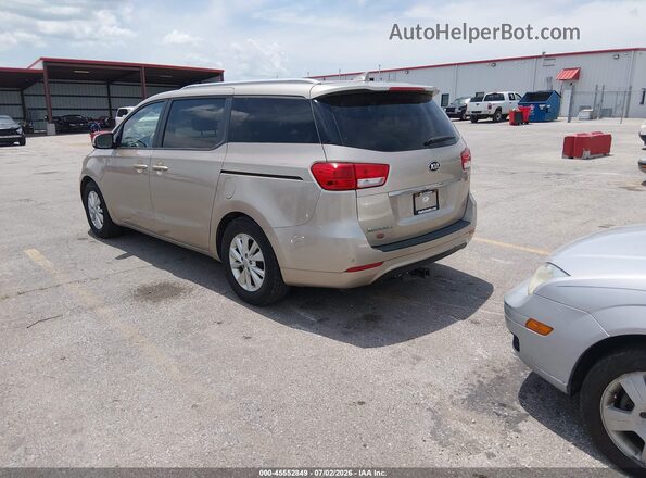 KNDMB5C17G6185863 2016 KIA SEDONA Beige Trasero izquierdo