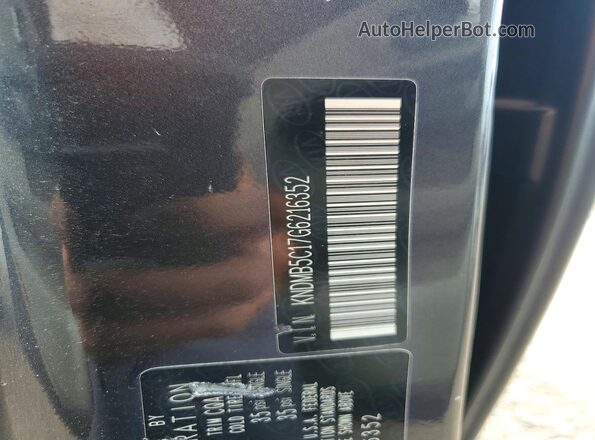 KNDMB5C17G6216352 2016 KIA SEDONA Gray Vista de la etiqueta del VIN