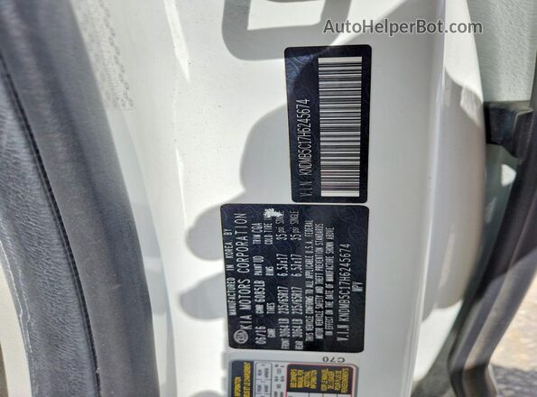 KNDMB5C17H6245674 2017 KIA SEDONA Белый Вид наклейки с VIN-кодом