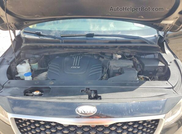 KNDMB5C17J6378621 2018 KIA SEDONA Black Widok komory silnika