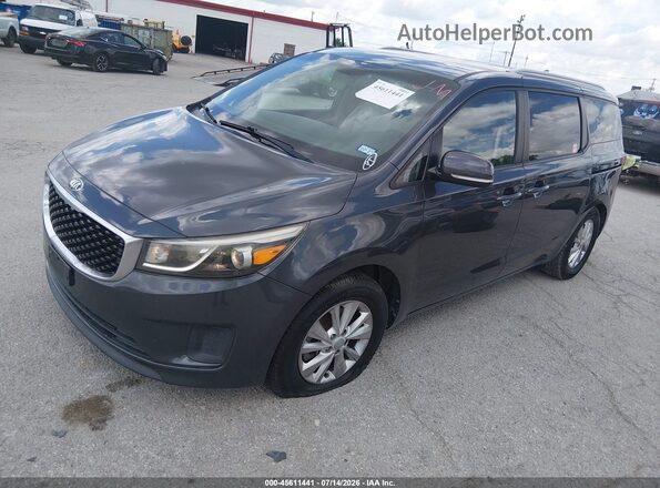 KNDMB5C19G6086008 2016 KIA SEDONA Blue Առջևի ձախ երեք քառորդ տեսարան