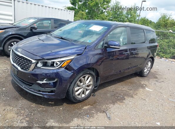 KNDMB5C19K6540315 2019 KIA SEDONA Navy Առջևի ձախ երեք քառորդ տեսարան