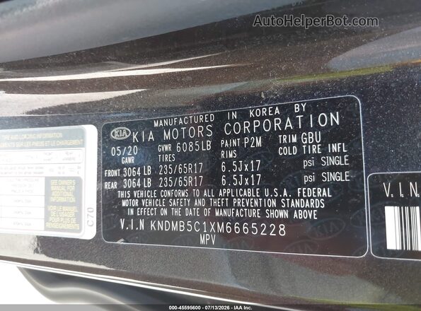 KNDMB5C1XM6665228 2021 KIA SEDONA Gray Շարժիչի բաժամունքի տեսք