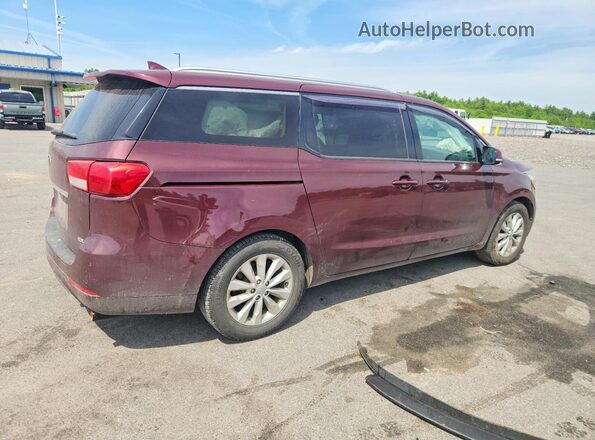KNDMC5C11H6336632 2017 KIA SEDONA Burgundy Trasero derecho