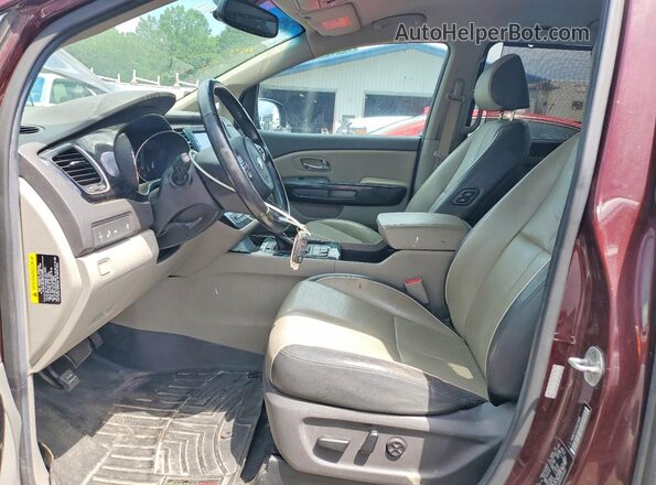 KNDMC5C12H6259995 2017 KIA SEDONA Red წინა სალონის ხედი
