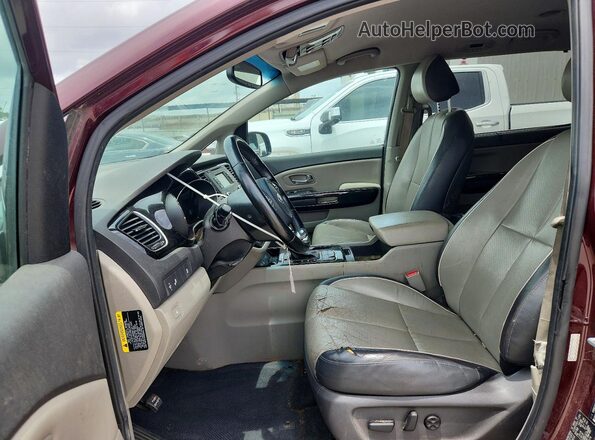 KNDMC5C13G6143879 2016 KIA SEDONA Burgundy Widok wnętrza z przodu