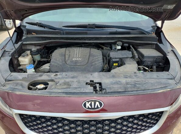 KNDMC5C13G6143879 2016 KIA SEDONA Burgundy Widok komory silnika