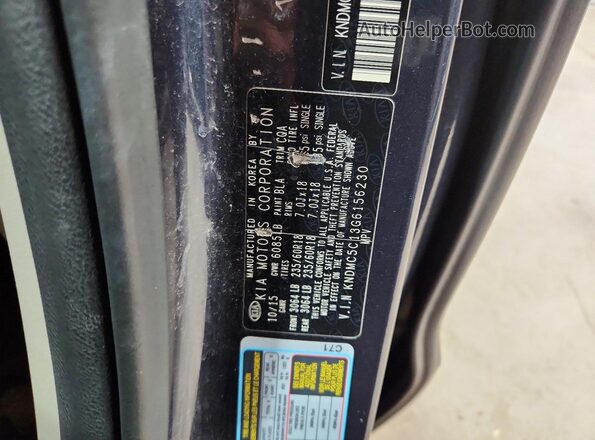 KNDMC5C13G6156230 2016 KIA SEDONA Blue VIN կոդի պիտակի տեսք