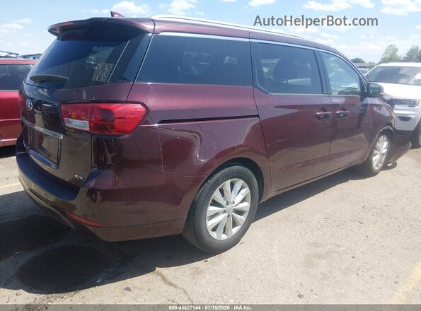 KNDMC5C14H6255656 2017 KIA SEDONA Maroon Задня права чверть