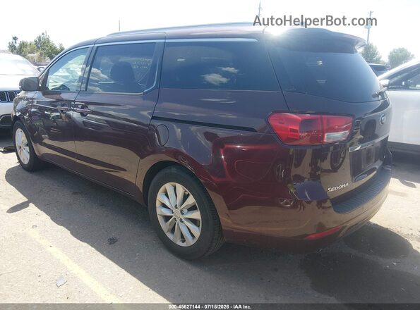 KNDMC5C14H6255656 2017 KIA SEDONA Maroon Задня ліва чверть