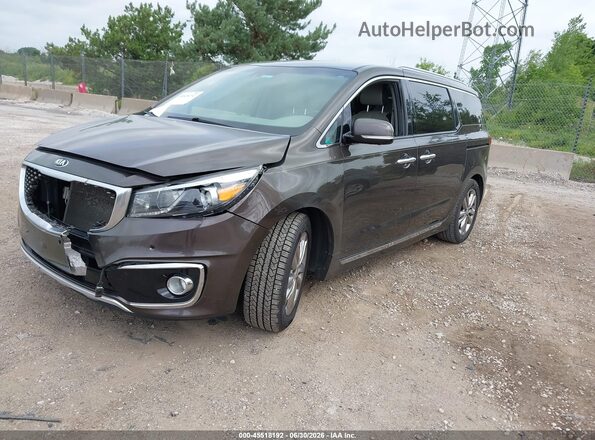 KNDME5C16G6147483 2016 KIA SEDONA Коричневый Передняя левая четверть
