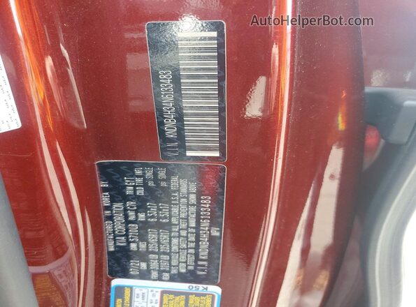 KNDNB4H34N6133483 2022 KIA CARNIVAL Burgundy Vista interior de 360 grados