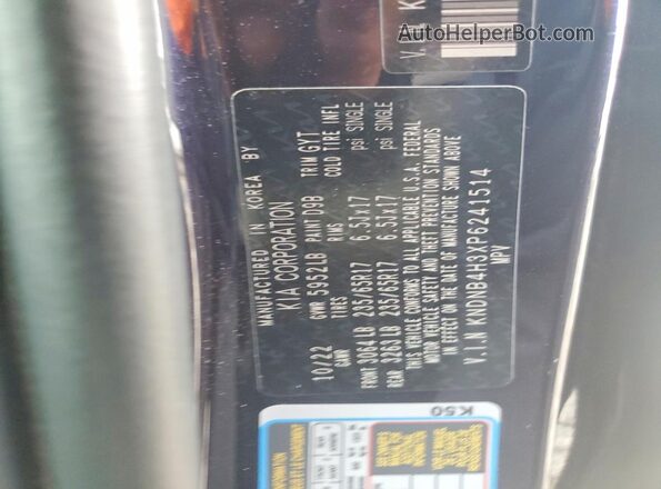 KNDNB4H3XP6241514 2023 KIA CARNIVAL Blue Շարժիչի բաժամունքի տեսք