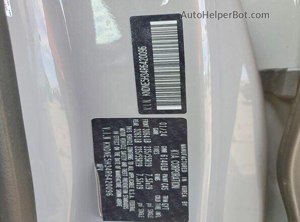 KNDNE5H34R6420096 2024 KIA CARNIVAL Gray Вид наклейки з VIN-кодом