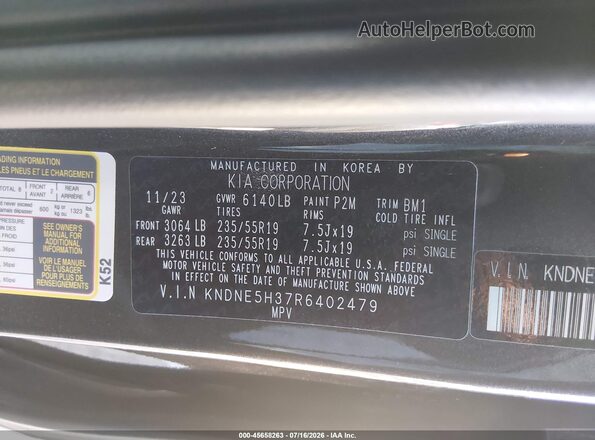 KNDNE5H37R6402479 2024 KIA CARNIVAL MPV Gray Engine compartment view