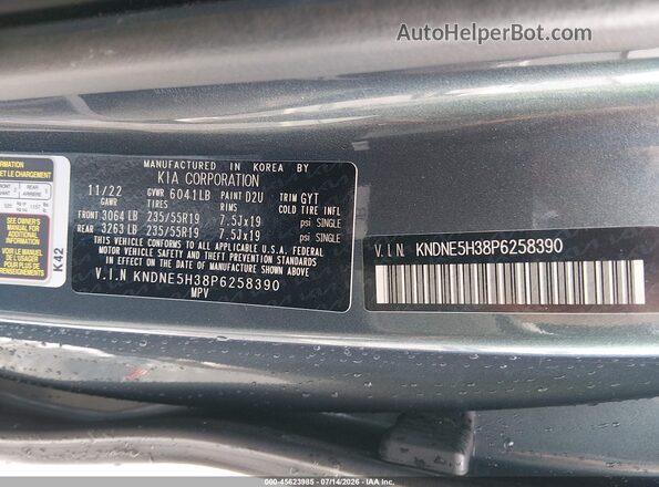 KNDNE5H38P6258390 2023 KIA CARNIVAL MPV Gray Engine compartment view