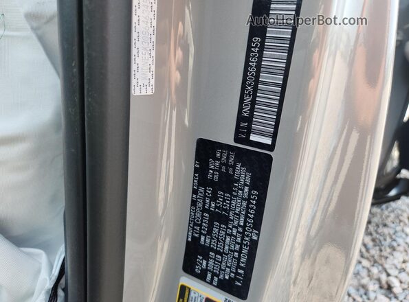 KNDNE5K30S6463459 2025 KIA CARNIVAL Gray VIN կոդի պիտակի տեսք