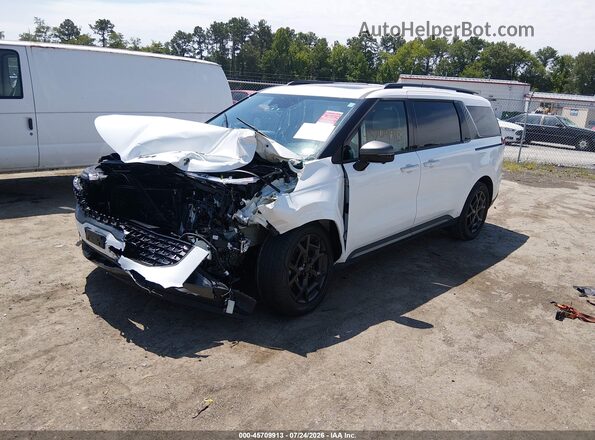 KNDNE5KA8S6067567 2025 KIA CARNIVAL MPV HYBRID White წინა მარცხენა ხედი სამი მეოთხედიდან