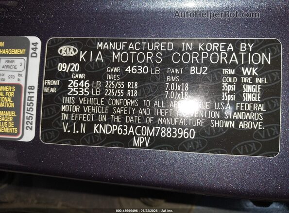 KNDP63AC0M7883960 2021 KIA SPORTAGE Blue Շարժիչի բաժամունքի տեսք