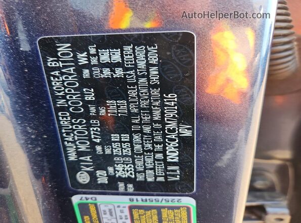 KNDP6CAC3M7901416 2021 KIA SPORTAGE Charcoal Widok naklejki z numerem VIN