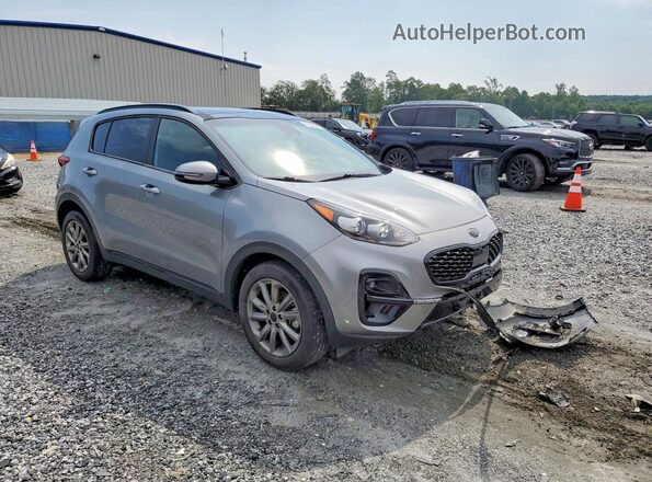 KNDP6CACXN7014591 2022 KIA SPORTAGE Серебряный Передняя правая четверть