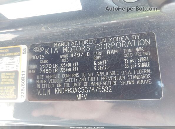 KNDPB3AC5G7875532 2016 KIA SPORTAGE Blue Engine compartment view