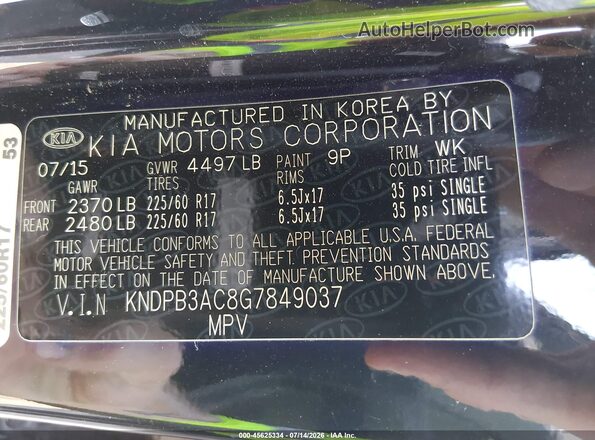 KNDPB3AC8G7849037 2016 KIA SPORTAGE Black Engine compartment view