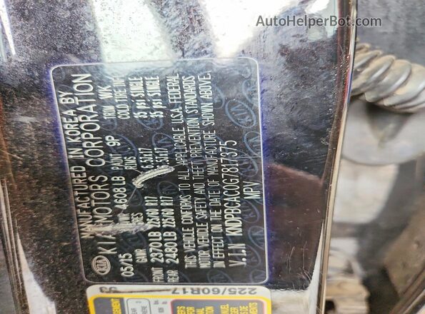KNDPBCAC0G7817375 2016 KIA SPORTAGELX Black Vista de la etiqueta del VIN