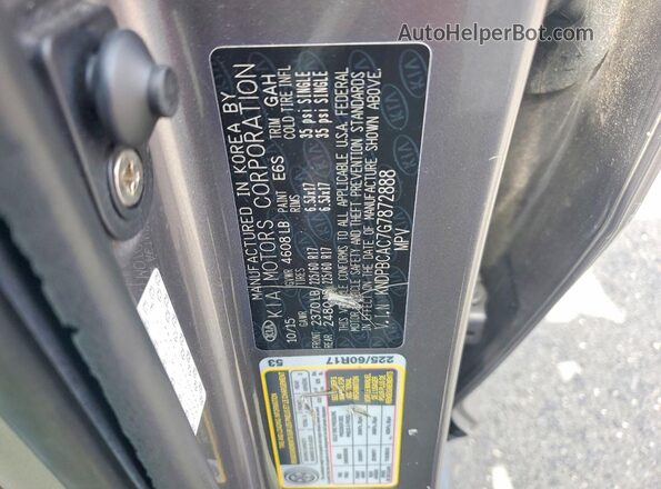 KNDPBCAC7G7872888 2016 KIA SPORTAGE Gray VIN sticker view