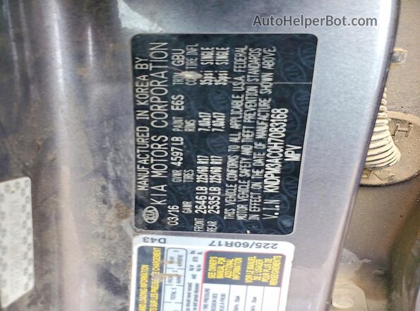KNDPM3AC0H7083168 2017 KIA SPORTAGE Gray Engine compartment view