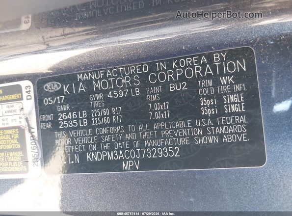 KNDPM3AC0J7329352 2018 KIA SPORTAGE Blue Շարժիչի բաժամունքի տեսք